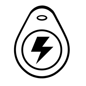 black key fob copy icon with lightning bolt in center